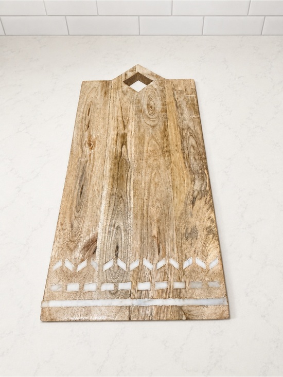 Other - Natural Wood Serving Board with Inlay Accent